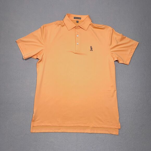 Peter Millar Summer‎ Comfort Polo Shirt Men Medium Stretch Orange Peach - Picture 1 of 10